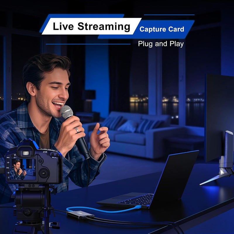 Portta HDMI Video Capture Card, Stream and Record in 1080P60 with Ultra-Low Latency, 4K HDMI in/Loop Out, USB 3.0 to PC Compatible with Nintendo Switch 2/PS4/PS5/Xbox/OBS - Image 4